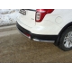 Защита заднего бампера овальная длинная 75х42 мм ТСС для Ford Explorer 2011-2015
