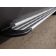 Пороги алюминиевые Slim Line Silver ТСС для Geely Emgrand X7 2013-2018