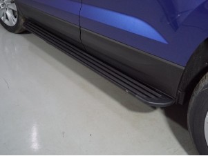 Пороги алюминиевые Slim Line Black для Skoda Karoq № SKOKAR20-28B