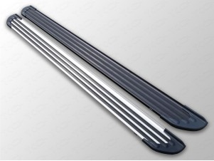 Порог алюминиевый левый Slim Line Black 1720 мм для Ford Transit FWD L2 № FORTRAN16-25B