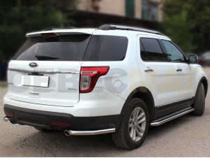 Пороги с площадкой алюминиевый лист 60 мм для Ford Explorer № FE2013_2